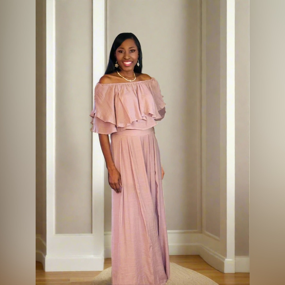 #21 The Posh Palazzo Pant Set Mauve- LAST ONE
